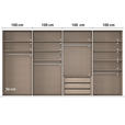 SCHWEBETÜRENSCHRANK 400/223/68 cm 4-türig Weiß, Weiß Hochglanz  - Weiß Hochglanz/Alufarben, Basics, Holzwerkstoff/Metall (400/223/68cm) - Novel
