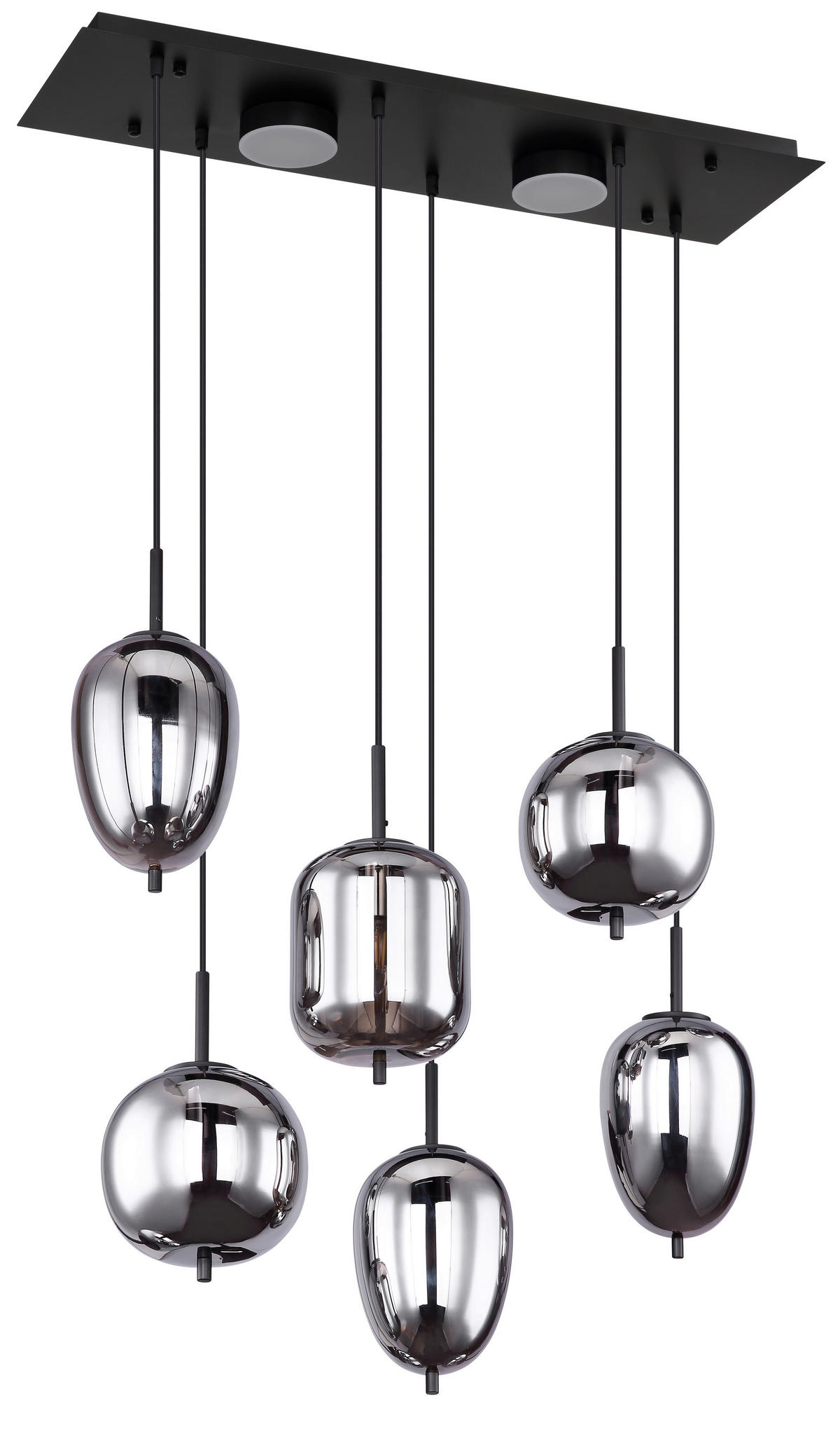 LED-HÄNGELEUCHTE 80/34/120 cm    - Opal/Schwarz, Design, Glas/Kunststoff (80/34/120cm) - Globo