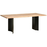 ESSTISCH in Holz, Metall  - Schwarz/Akaziefarben, MODERN, Holz/Metall (200/76/100cm) - Livetastic