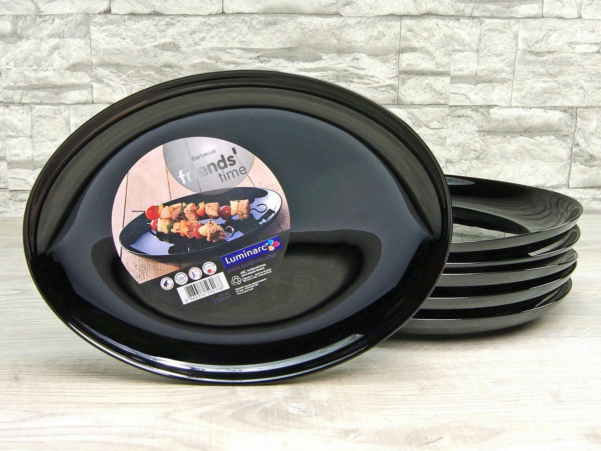 GRILLTELLER Italien Party Schwarz    - Schwarz, Basics, Glas - Creatable