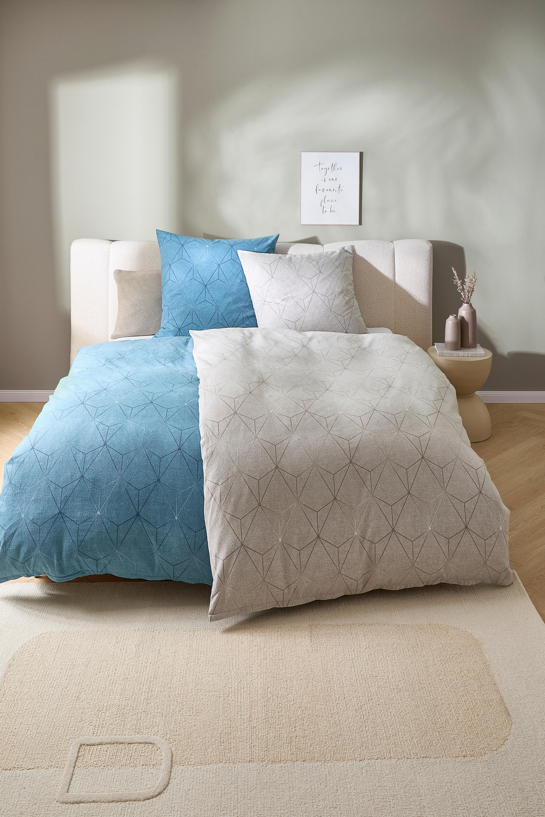 BETTWÄSCHE Atelier Flanell 135/200 cm  - Blau, Design, Textil (135/200cm) - Estella