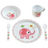 GYEREK ÉTKÉSZLET 5 részes  - rózsaszín/fehér, Basics, műanyag (20,5cm) - My Baby Lou