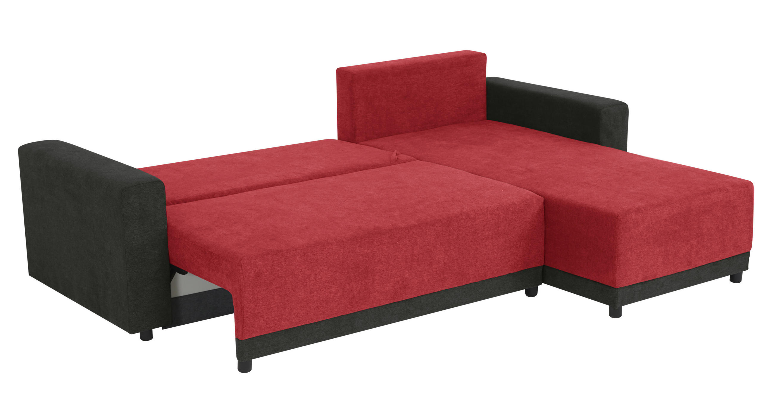 ECKSOFA Anthrazit, Rot Mikrofaser  - Anthrazit/Rot, Design, Kunststoff/Textil (178/248cm) - MID.YOU