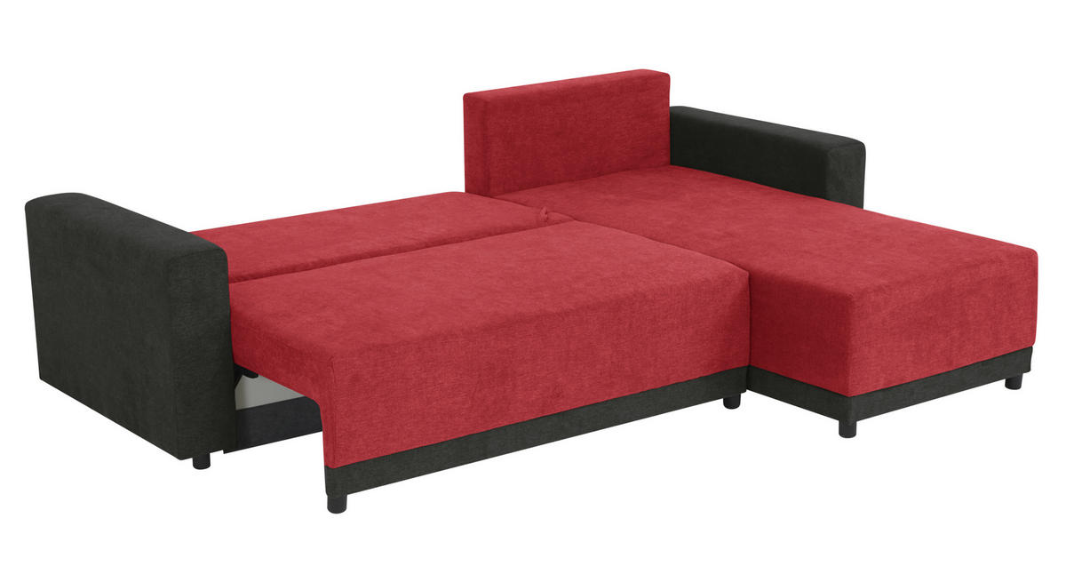 ECKSOFA in Mikrofaser Anthrazit, Rot  178/248 cm  - Anthrazit/Rot, Design, Kunststoff/Textil (178/248cm) - MID.YOU