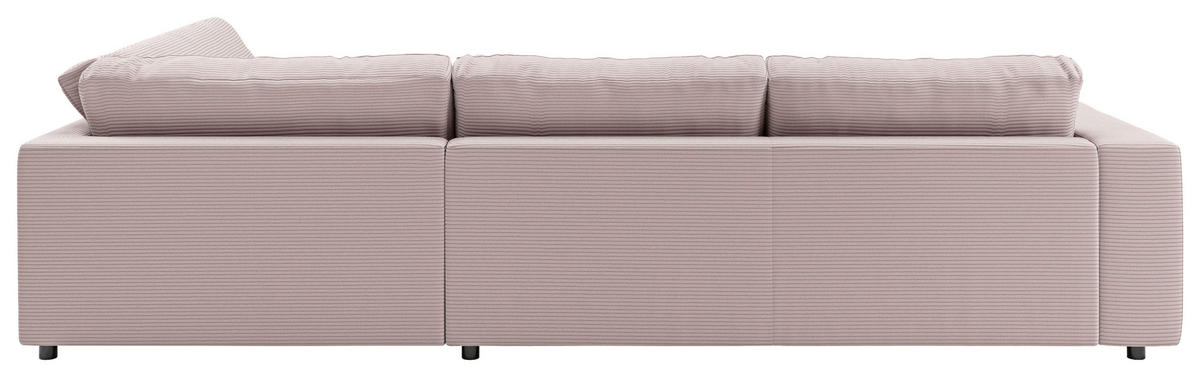 ECKSOFA in Cord Rosa  - Schwarz/Rosa, Design, Kunststoff/Textil (325/224cm) - Pure Home Lifestyle