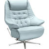 RELAXSESSEL in Leder Hellblau  - Alufarben/Hellblau, Design, Leder/Metall (84/104/81cm) - Valdera