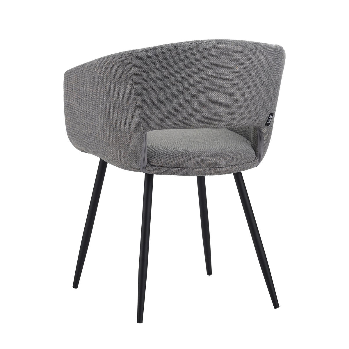 STOLIČKA S PODRÚČKAMI, tkaná textília, sivá - čierna/sivá, Modern, kov/textil (59/78/55cm) - MID.YOU