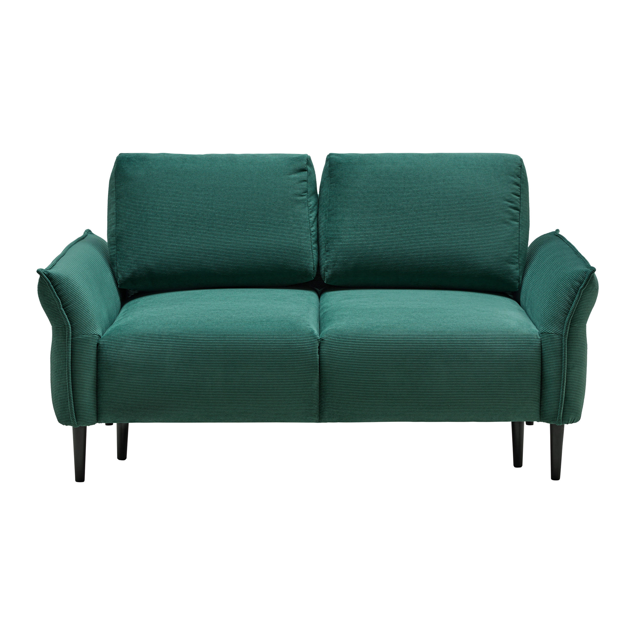 2-SITS SOFFA i textil mörkgrön  - svart/mörkgrön, Modern, trä/textil (150/85/92cm) - MID.YOU