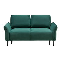 2-SITZER-SOFA Cord Dunkelgrün  - Dunkelgrün/Schwarz, Modern, Holz/Textil (150/85/92cm) - MID.YOU