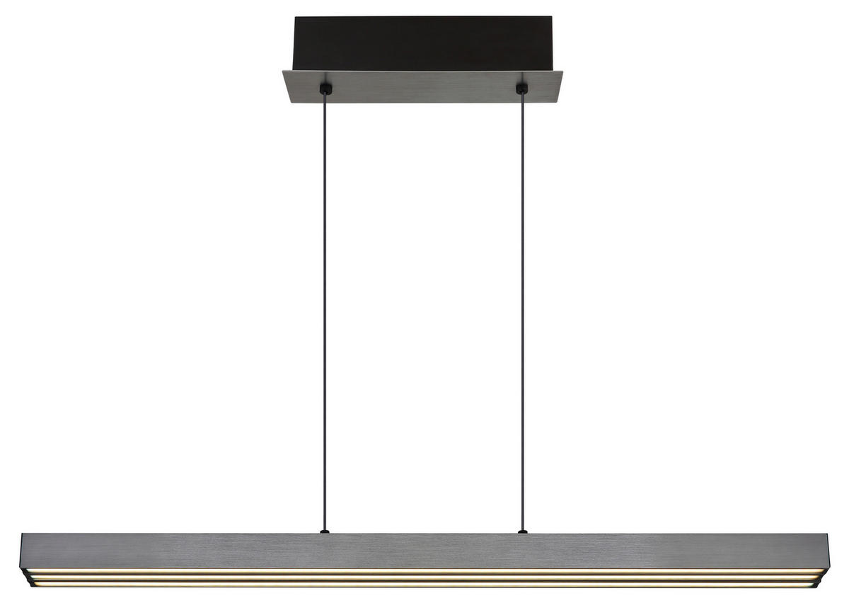 LED-HÄNGELEUCHTE 95-150/7,5/80-150 cm    - Dunkelgrau/Opal, Design, Kunststoff/Metall (95-150/7,5/80-150cm) - Globo