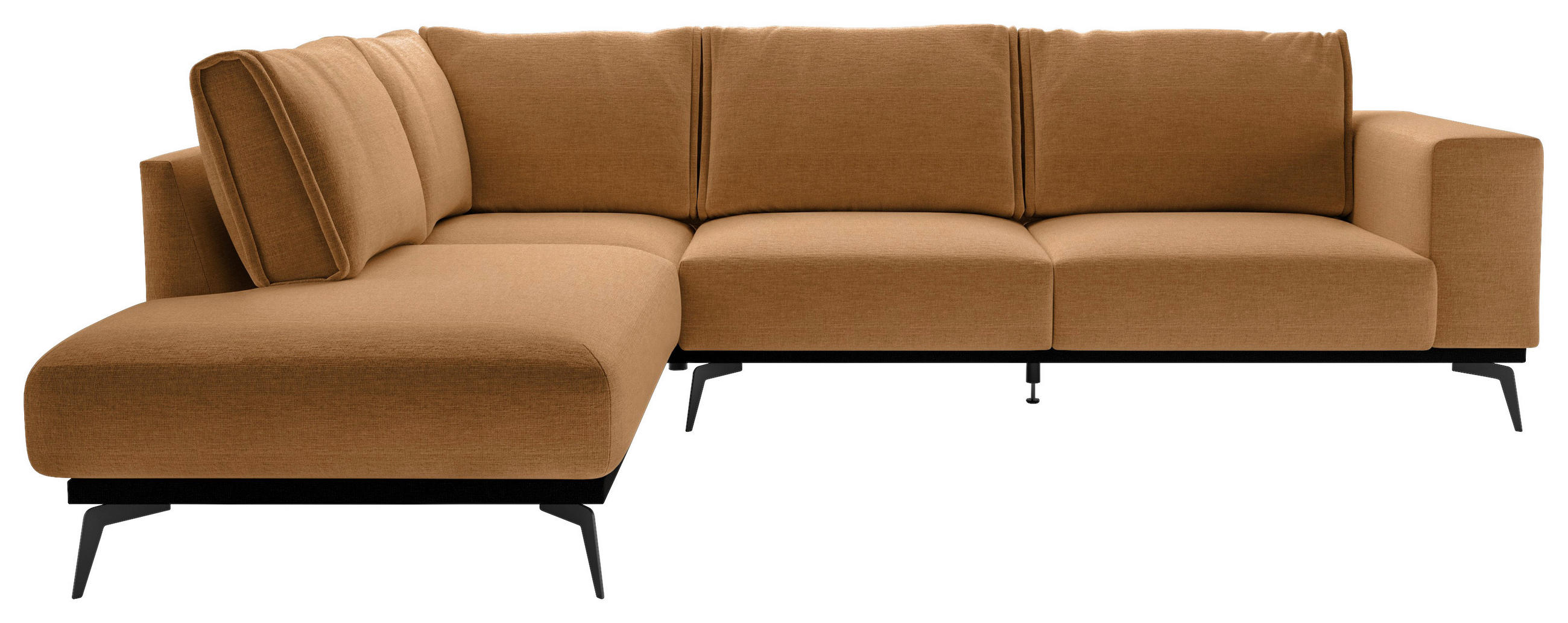 ECKSOFA Orange beflockt  - Schwarz/Orange, Design, Holz/Textil (200/293cm) - MID.YOU