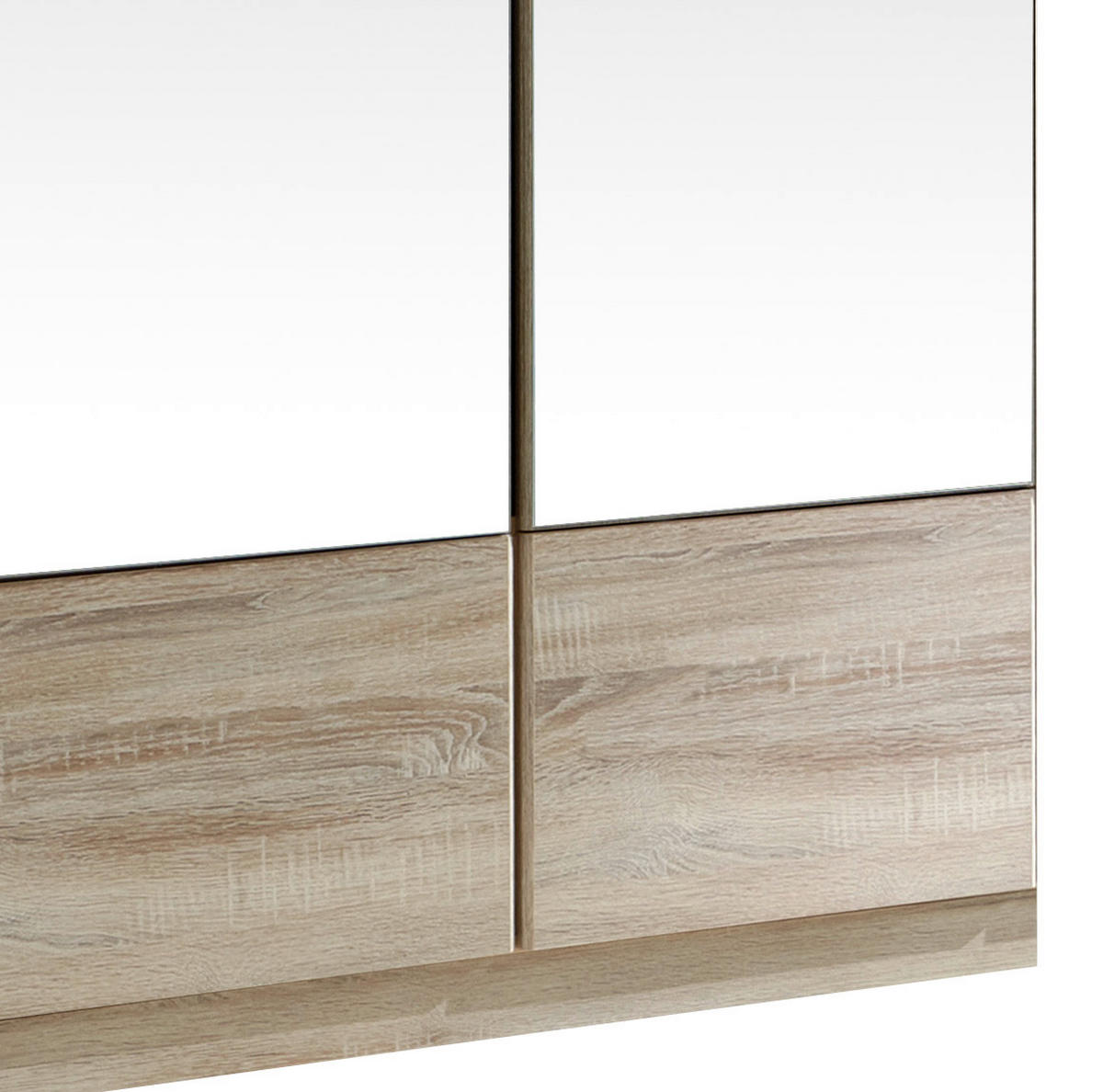 DREHTÜRENSCHRANK in Eichefarben  - Eichefarben/Alufarben, Konventionell, Glas/Holzwerkstoff (90/199/58cm) - MID.YOU