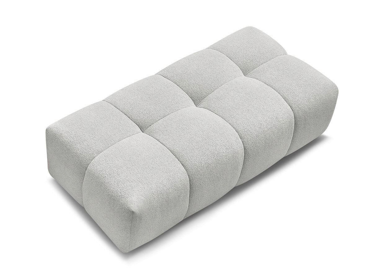 HOCKER EVEREST Flachgewebe Hellgrau  - Hellgrau/Schwarz, MODERN, Kunststoff/Textil (166/100/40cm)