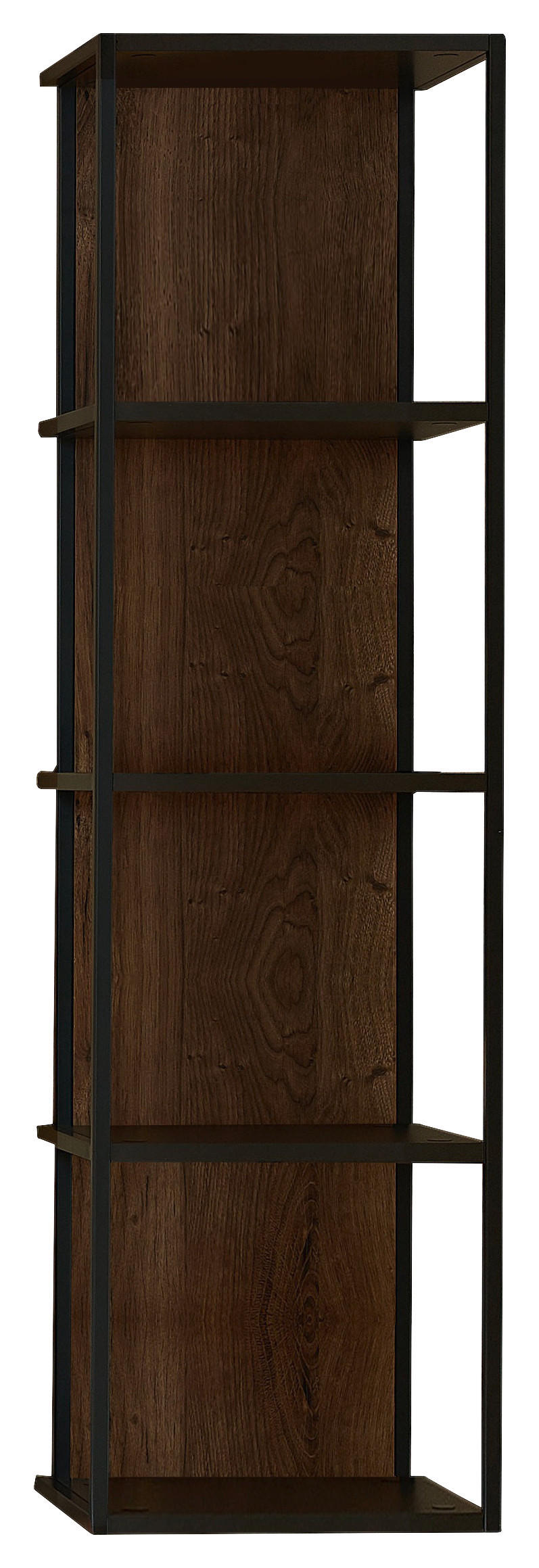 WANDREGAL 35/128/28 cm  - Eichefarben/Graphitfarben, Trend, Holzwerkstoff/Metall (35/128/28cm) - Stylife