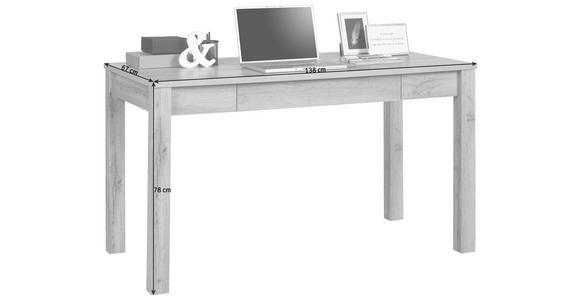 SCHREIBTISCH - Eichefarben, KONVENTIONELL, Holzwerkstoff (138/78/67cm) - Hom`in