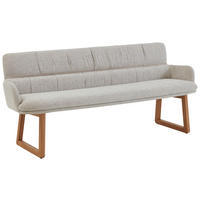 SITZBANK 200/86/68 cm Mikrofaser Naturfarben Wildeiche massiv  - Wildeiche/Naturfarben, Design, Holz/Textil (200/86/68cm) - Valdera