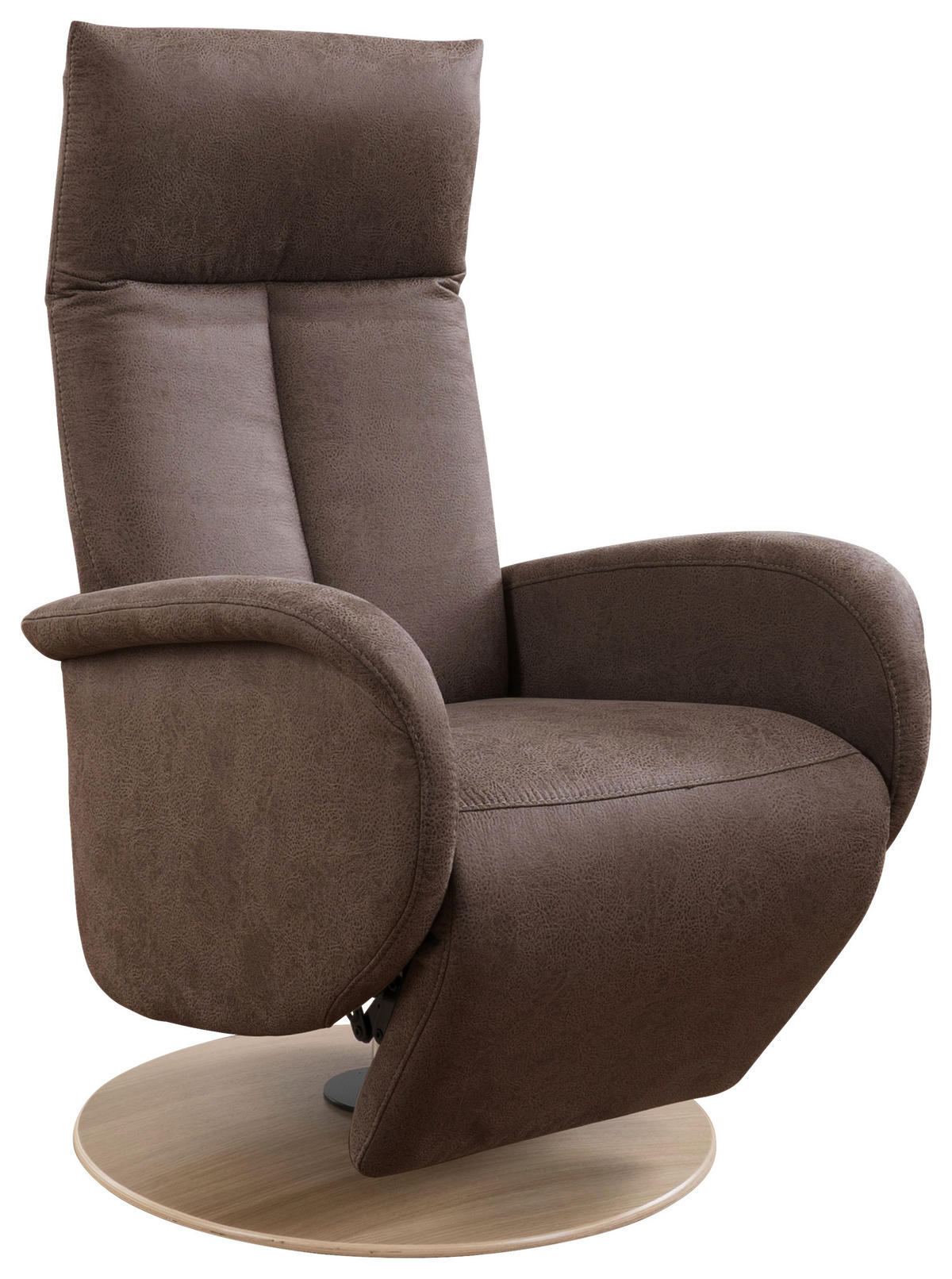 DREHSTUHL Mikrofaser Braun  - Eiche Bianco/Braun, KONVENTIONELL, Holz/Textil (75/112/82cm) - Sit & More