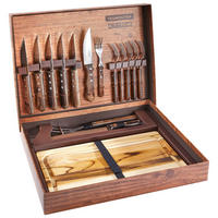 STEAKBESTECK 15-teilig  Tramontina - JUMBO BBQ-Koffer  - Braun, Natur, Holz/Metall (43,5/36,5/6,5cm)