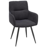 STOLICA S NASLONOM ZA RUKE  antracit  metal, tekstil      - antracit, Konvencionalno, metal/tekstil (57/88/62cm) - Hom`in