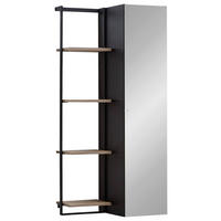 BADEZIMMERREGAL 27,9/129,6/21 cm  - Eichefarben/Schwarz, MODERN, Holzwerkstoff/Metall (27,9/129,6/21cm) - Celina Home
