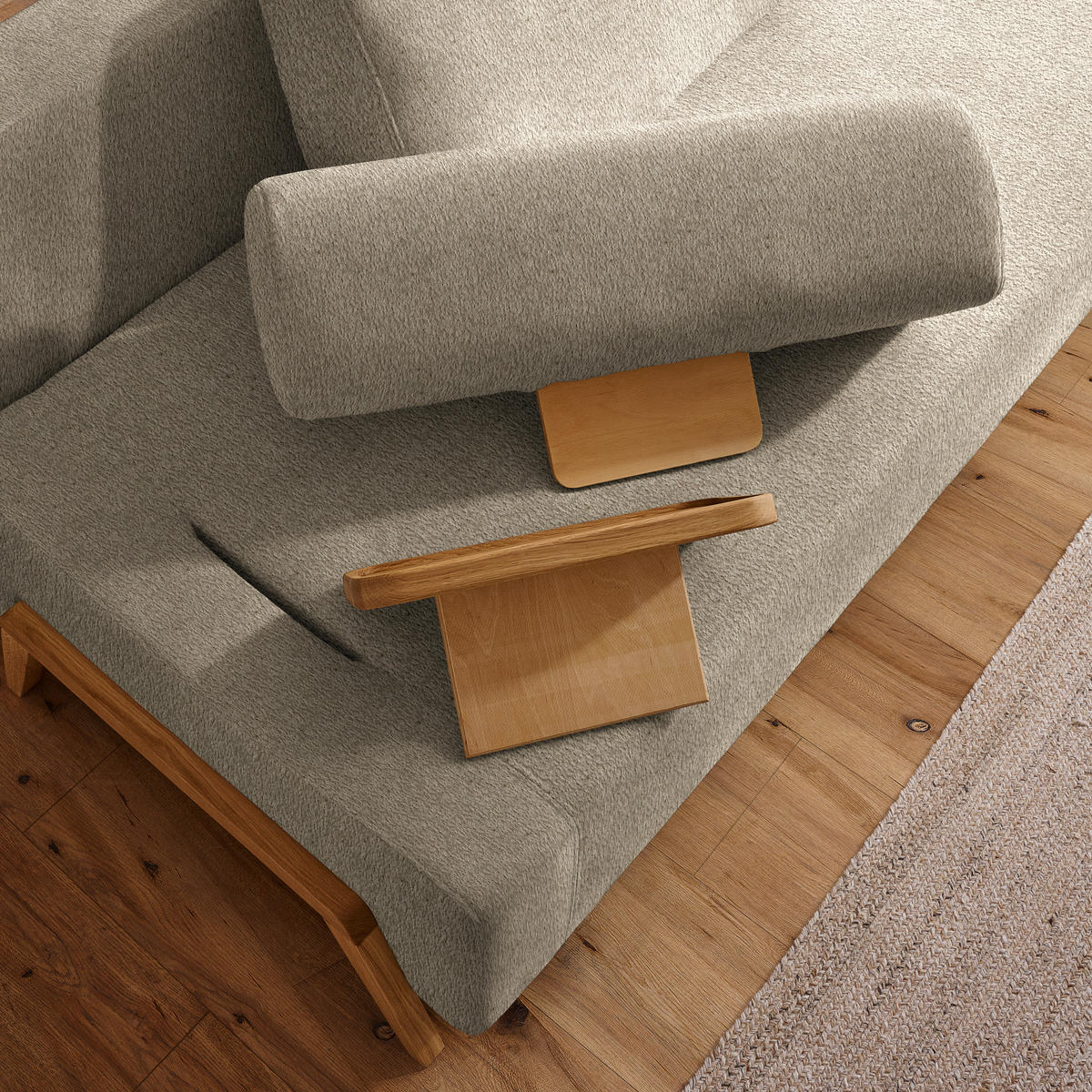 SCHLAFSOFA in Holz, Textil Braun  - Naturfarben/Braun, Design, Holz/Textil (211/88/102cm) - Niels Andersson