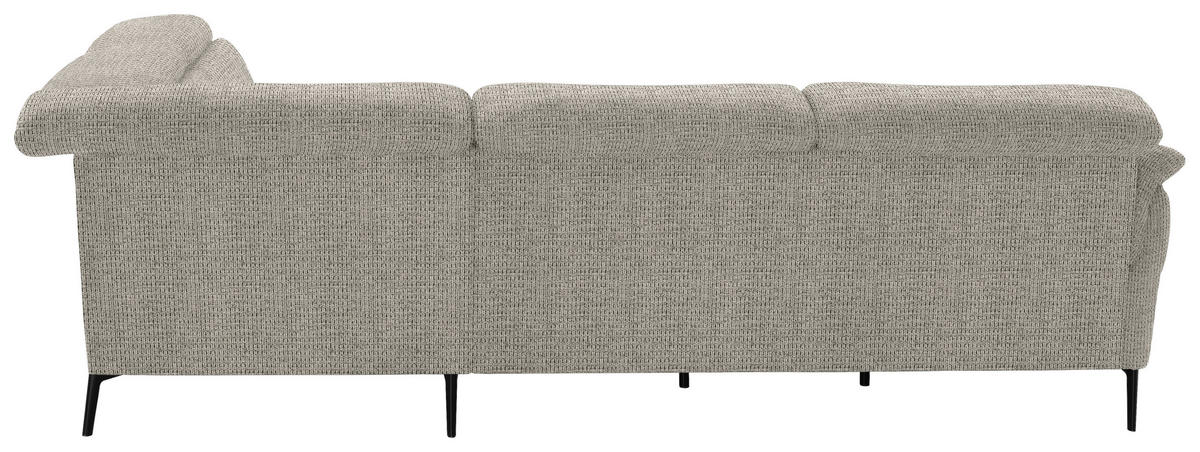 ECKSOFA in Struktur Taupe  - Taupe/Schwarz, Modern, Textil/Metall (275/235cm) - Cantus