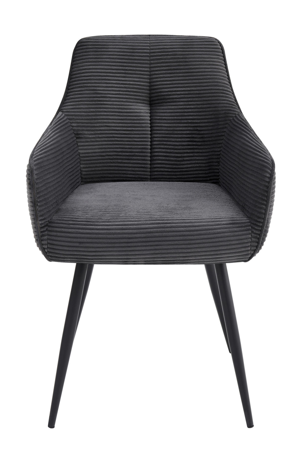 ARMLEHNSTUHL-SET 2 Stück  in Stahl Mikrofaser  - Anthrazit/Schwarz, MODERN, Textil/Metall (55/85/61cm) - MID.YOU