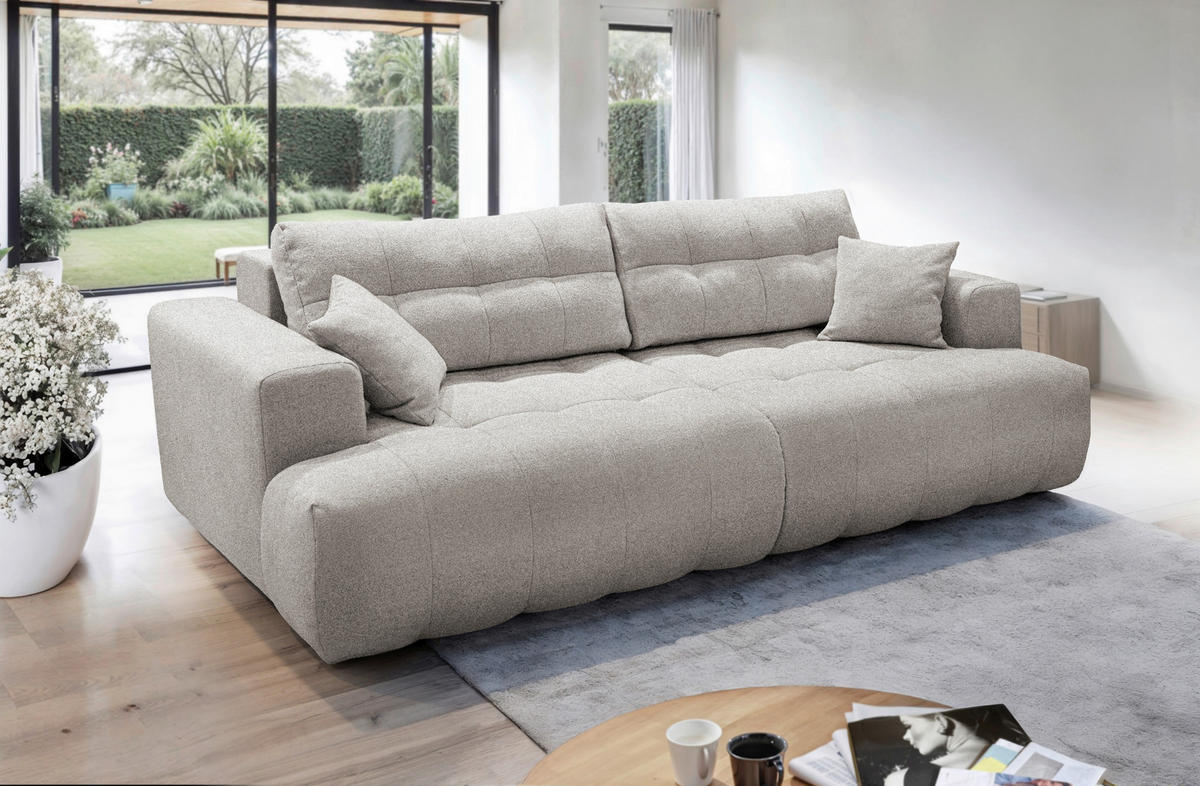 VEĽKÁ POHOVKA, plast, textil, kompozitné drevo, prírodná farba - čierna/prírodná farba, Konventionell, kompozitné drevo/textil (279/90/137cm) - Livetastic