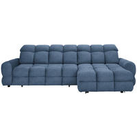 HÖRNSOFFA i velour blå  - blå/svart, Design, textil/plast (283/178cm) - Welnova