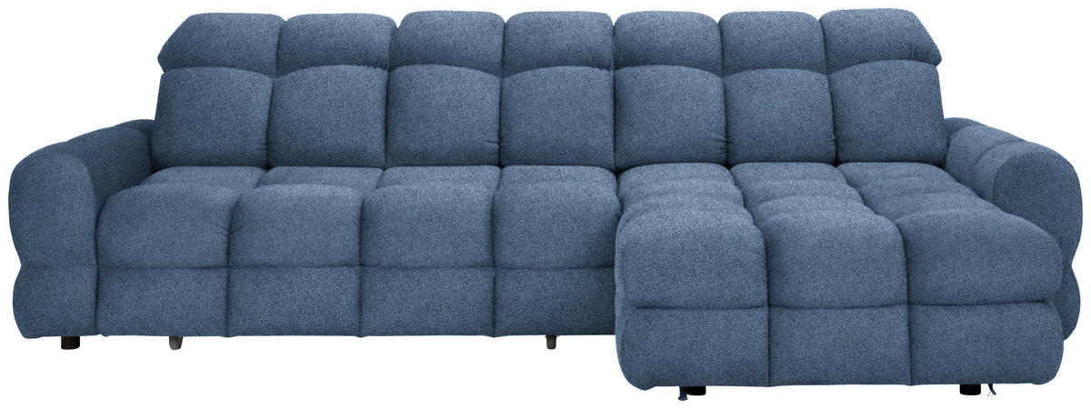 HÖRNSOFFA i velour blå  - blå/svart, Design, textil/plast (283/178cm) - Welnova