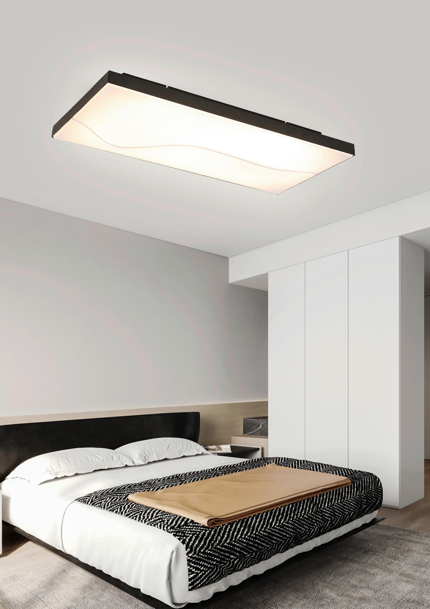 LED-DECKENLEUCHTE 60/30/10,5 cm - Schwarz, Design, Kunststoff/Metall (60/30/10,5cm) - Novel