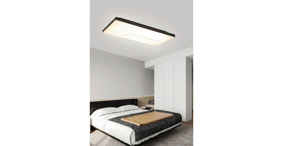 LED-DECKENLEUCHTE 90/45/10,5 cm   - Schwarz, Design, Kunststoff/Metall (90/45/10,5cm) - Novel