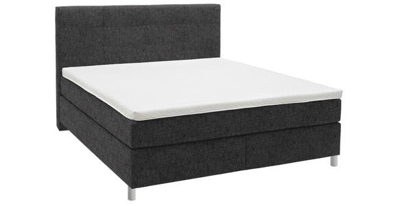 BOXSPRINGBETT 180/200 cm in Dunkelgrau - Chromfarben/Dunkelgrau, KONVENTIONELL, Kunststoff/Textil (180/200cm) - Voleo