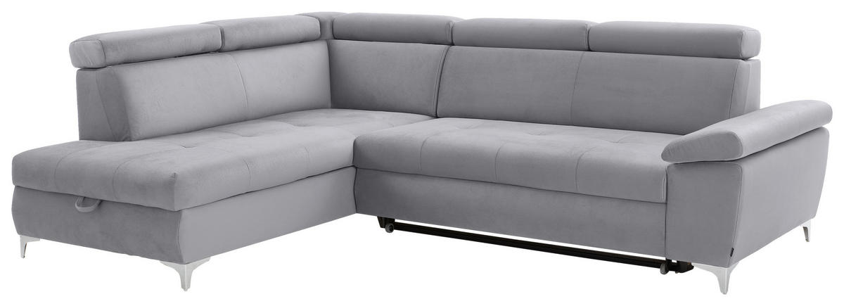 SAROKKANAPÉ textil ezüstszínű  - krómszínű/ezüstszínű, Konventionell, textil/fém (206/271cm) - Carryhome