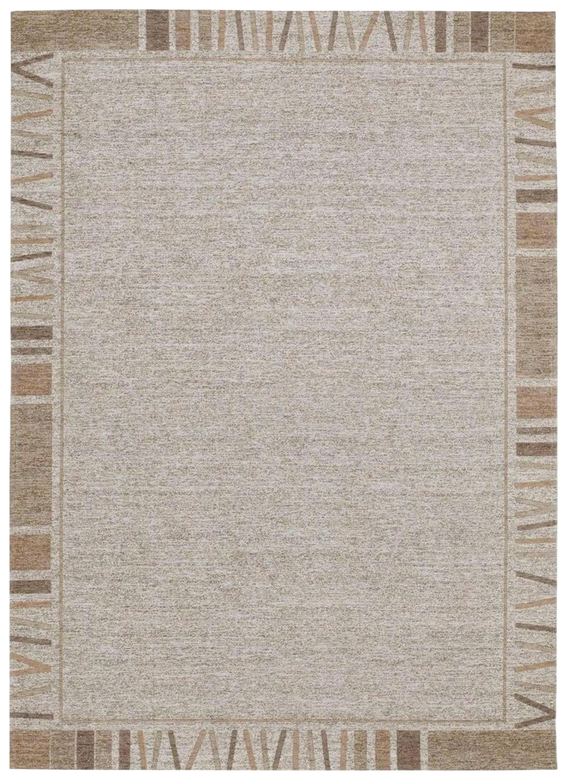 FLACHWEBETEPPICH  Wohnzimmer 120/180 cm Alanis Border Champagner rechteckig  - Champagner, Basics, Textil (120/180cm) - Novel