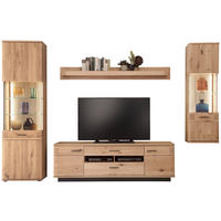 WOHNWAND  in Eichefarben  305/208/50 cm  - Eichefarben/Anthrazit, Design, Glas/Holz (305/208/50cm) - Livetastic