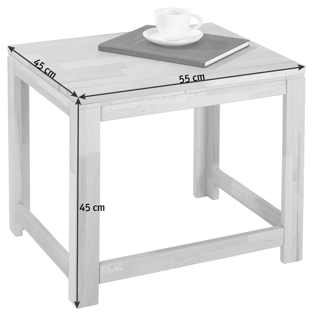 BEISTELLTISCH Buche vollmassiv rechteckig Buchefarben - Buchefarben, KONVENTIONELL, Holz (55/45/45cm) - Linea Natura