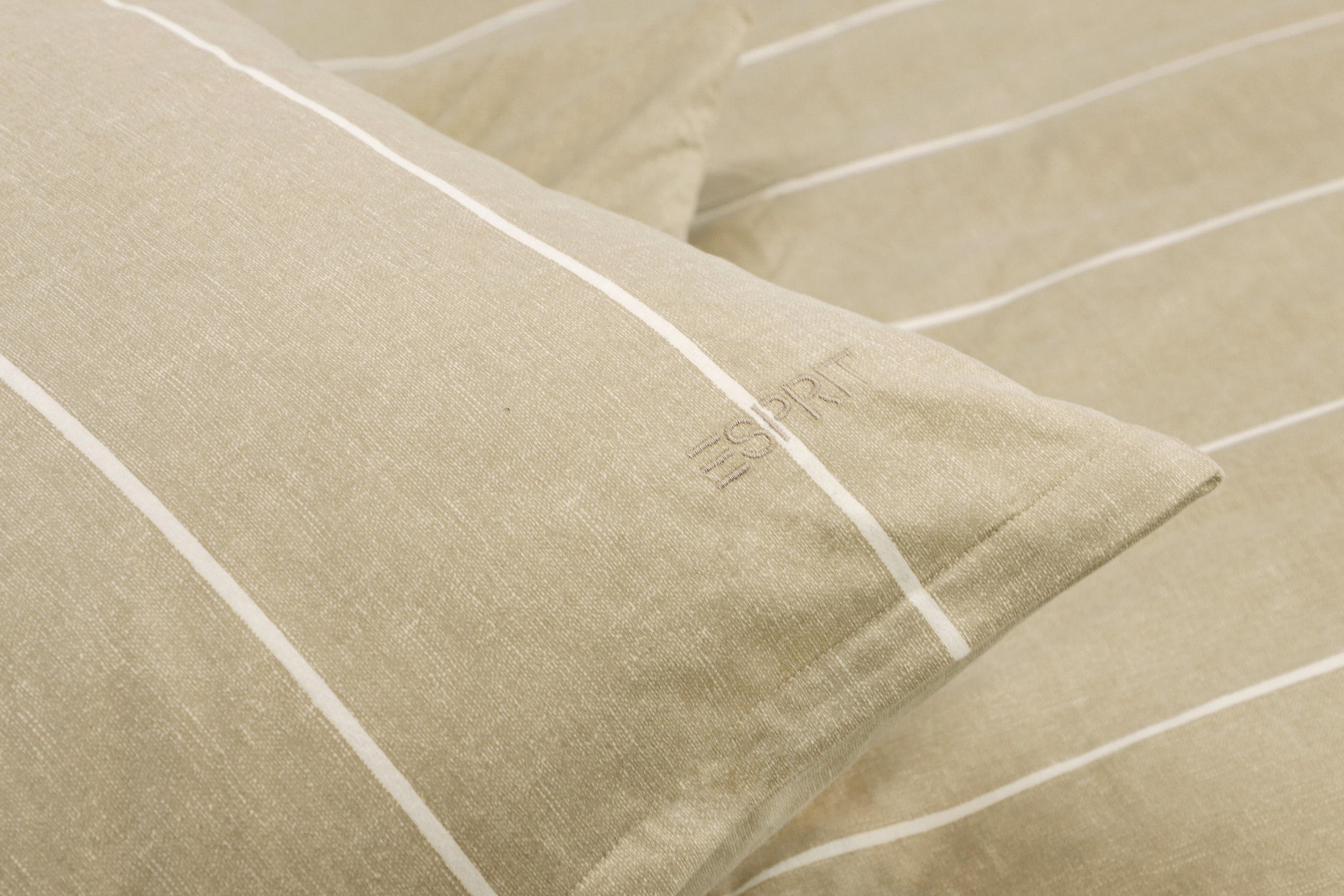WENDEBETTWÄSCHE E-HarpStripe-F Flanell 135/200 cm  - Beige/Creme, Design, Textil (135/200cm) - Esprit