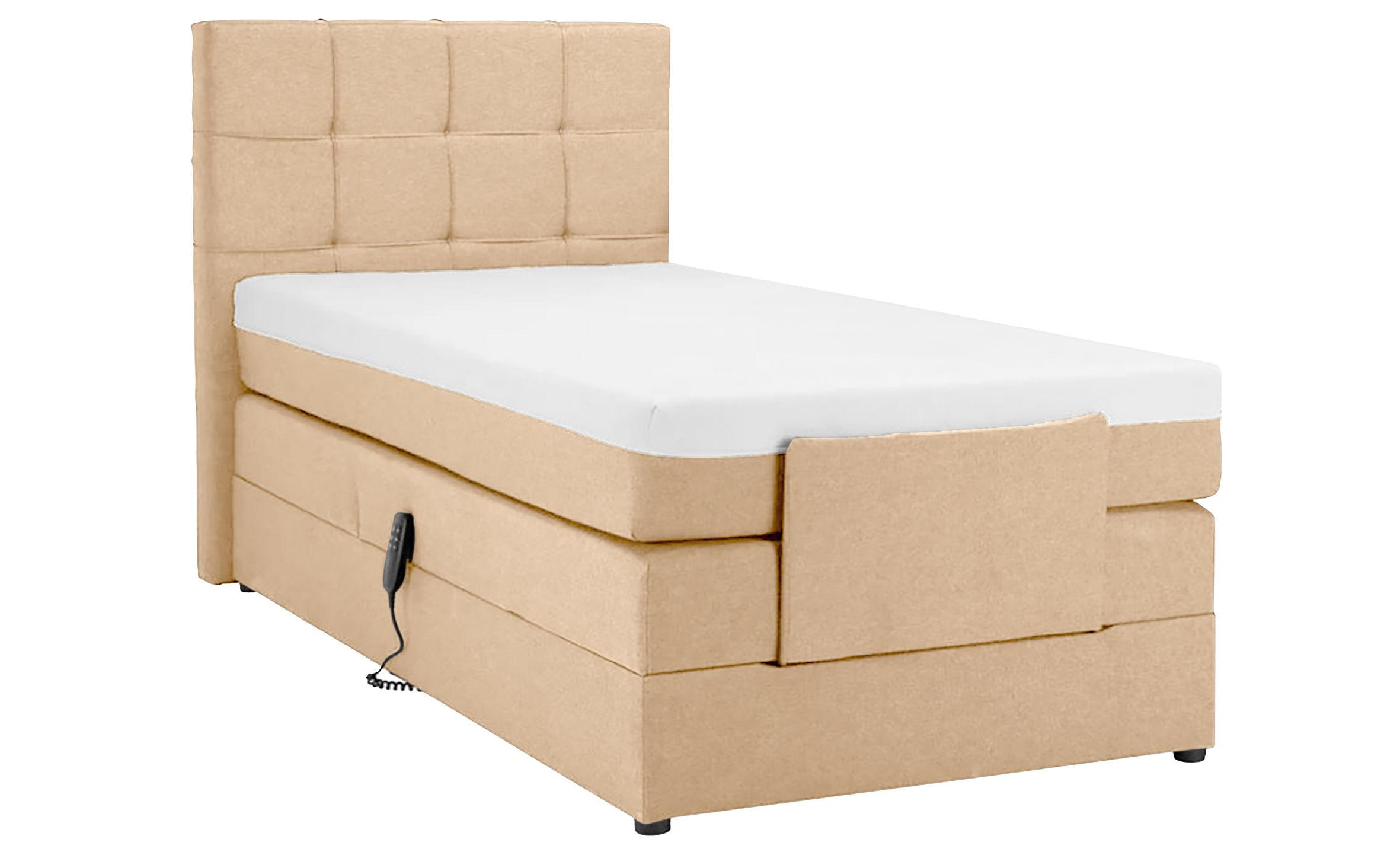 BOXSPRINGBETT 120/200 cm  in Beige  - Beige/Schwarz, Basics, Holzwerkstoff/Textil (120/200cm) - Moderano