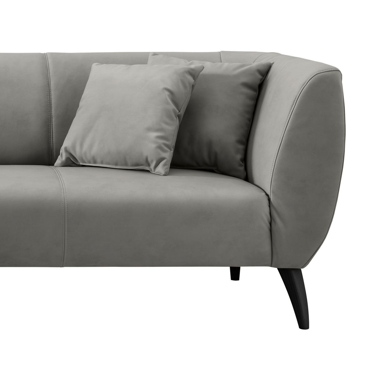 ECKSOFA in Lederlook Grau  - Schwarz/Grau, Modern, Holz/Textil (160/264cm) - Livetastic