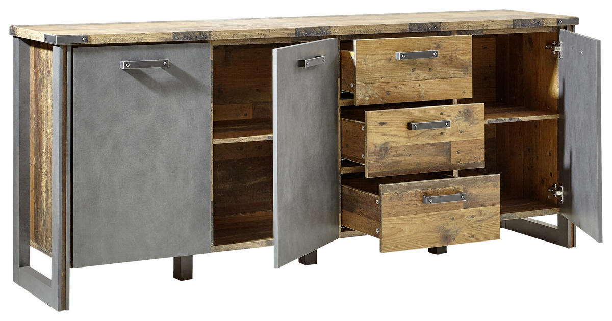 SIDEBOARD  207/88/42 cm 3 Schublade(n)  - Anthrazit/Grau, KONVENTIONELL, Holzwerkstoff/Kunststoff (207/88/42cm) - Hom`in