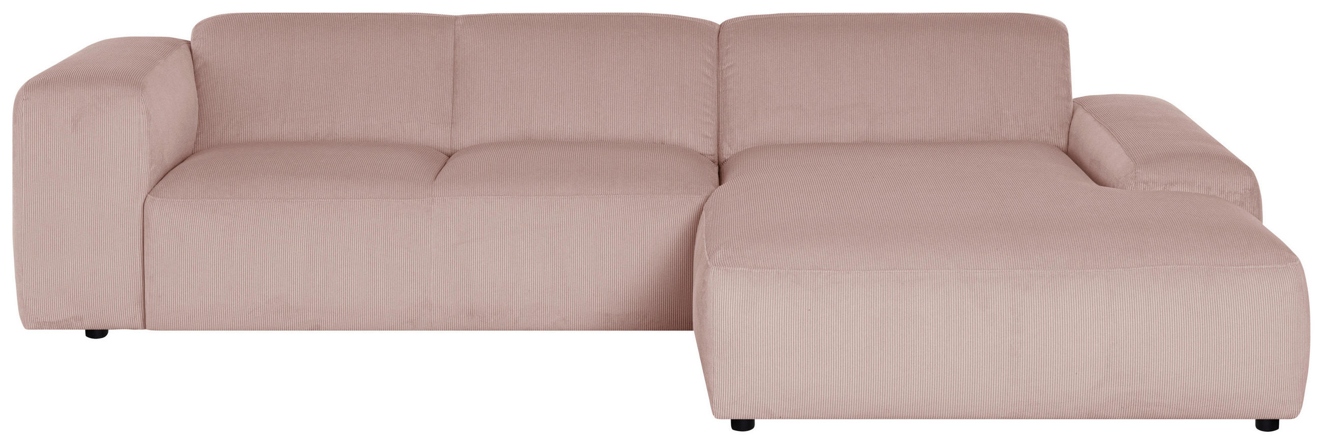 ECKSOFA HANNAH Rosa Cord  - Schwarz/Rosa, Design, Kunststoff/Textil (304/200cm) - MID.YOU