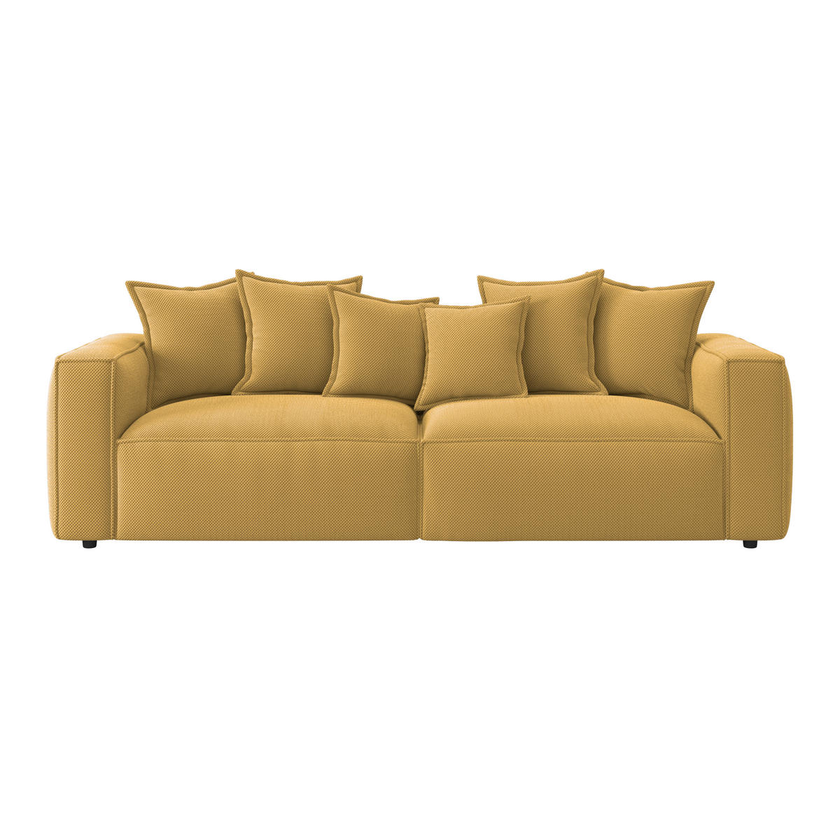 BIGSOFA in Mikrofaser Senfgelb  - Senfgelb/Schwarz, Modern, Textil (280/72/109cm) - MID.YOU