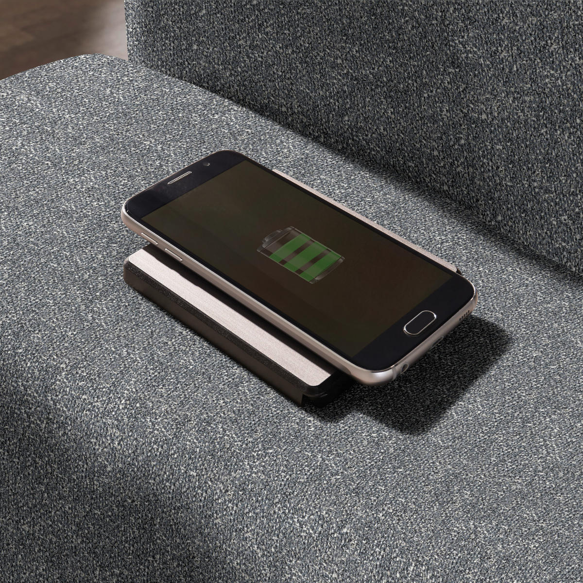 ECKSOFA  in Mikrovelours Grau  205/288 cm  - Alufarben/Naturfarben, Design, Textil (205/288cm) - Sedda