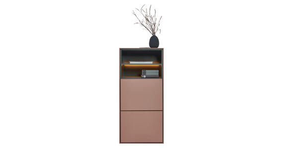 SCHUHSCHRANK RENO  in 55/118/41 cm  - Graphitfarben/Braun, Design, Holzwerkstoff (55/118/41cm) - Voleo
