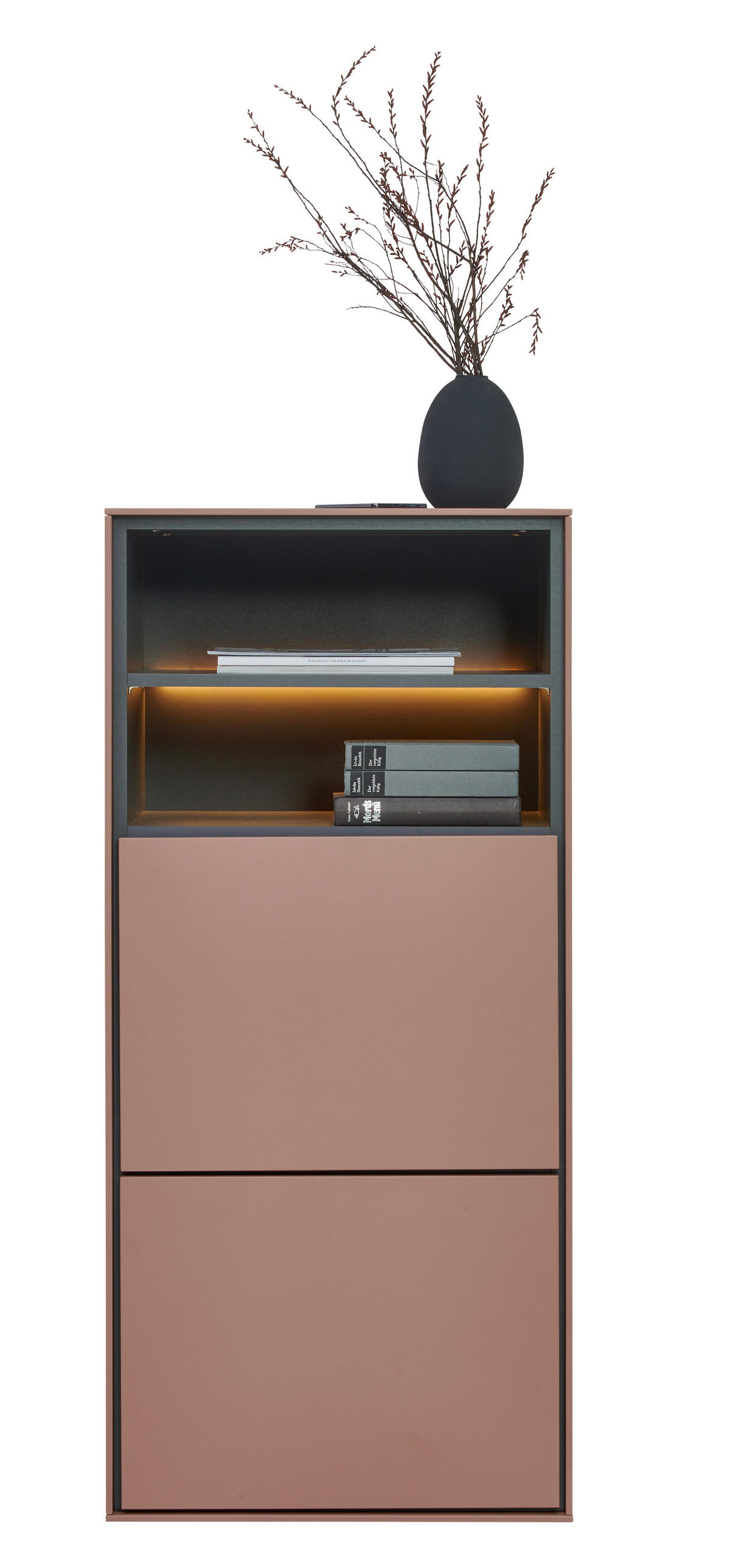 SCHUHSCHRANK Braun, Graphitfarben  - Graphitfarben/Braun, Design, Holzwerkstoff (55/118/41cm) - Voleo