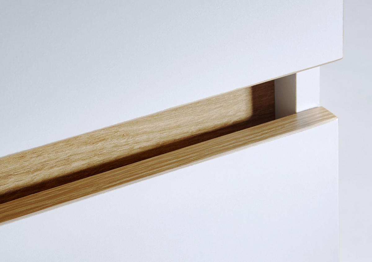 ECKSCHREIBTISCH 140/110/76 cm  in Eichefarben, Weiss  - Weiss/Eichefarben, Design, Holzwerkstoff (140/110/76cm)