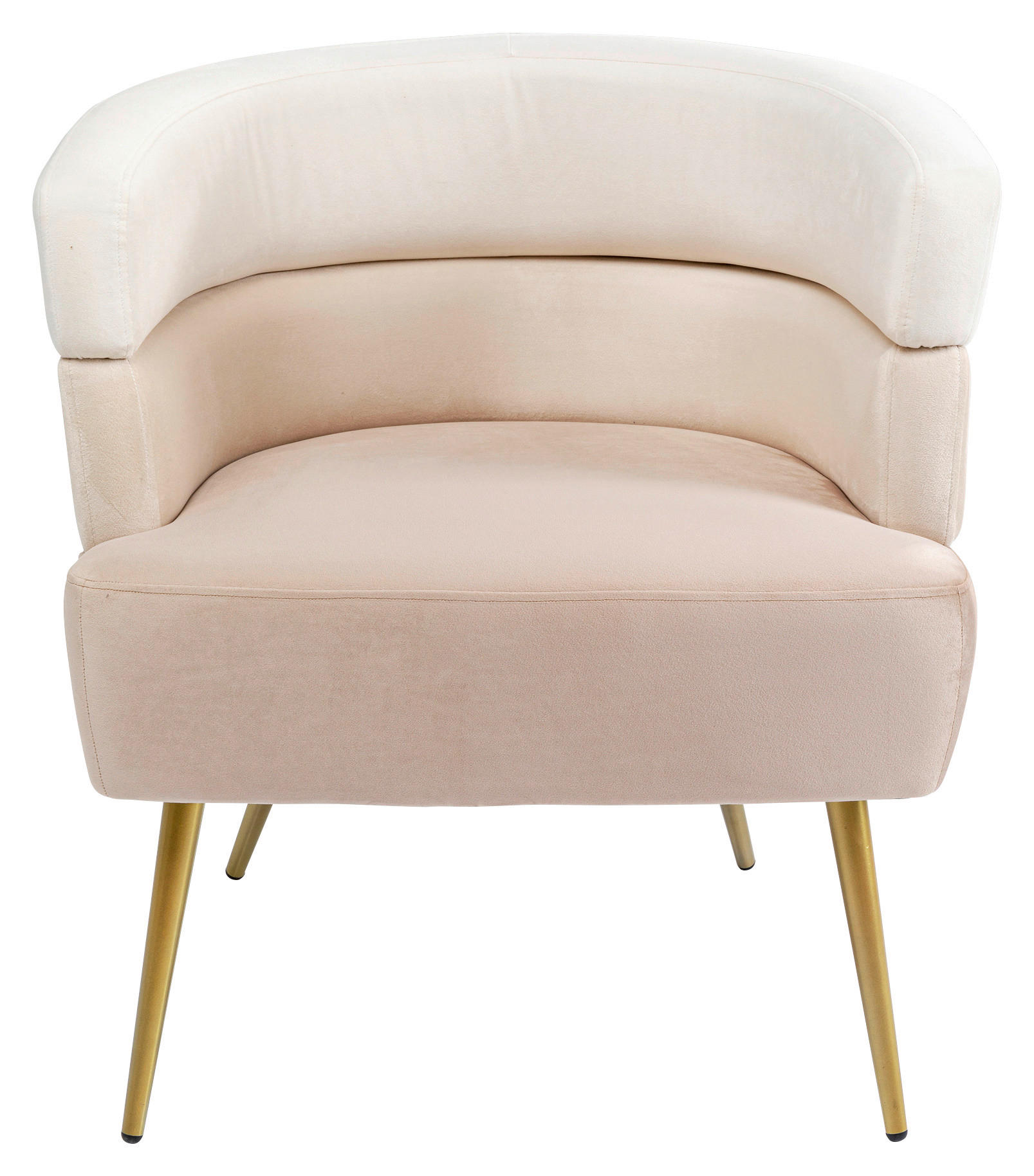 COCKTAILSESSEL Samt Creme, Beige    - Beige/Goldfarben, Trend, Textil/Metall (65/74/64cm) - Kare-Design