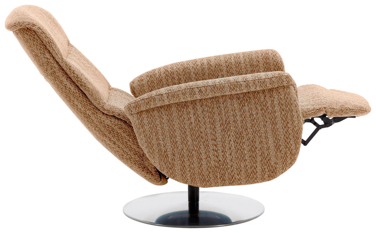 RELAXSESSEL Flachgewebe Relaxfunktion, Kopfteilverstellung, Fußteilverstellung, Rücken echt    - Edelstahlfarben/Dunkelgelb, Design, Textil/Metall (71/112/83cm) - Dieter Knoll
