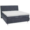 BOXSPRINGBETT 180/200 cm  in Blaugrau  - Blaugrau/Schwarz, Konventionell, Textil/Metall (180/200cm) - Dieter Knoll